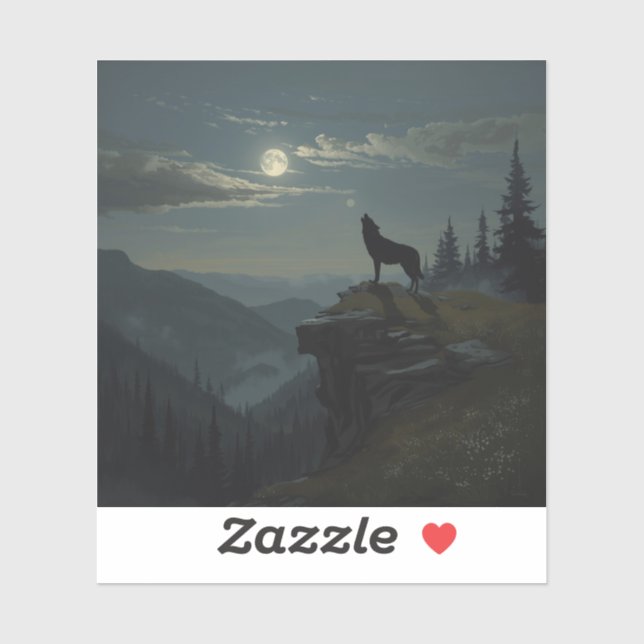 Lone Wolf Under the Moon – A Timeless Painting (Sheet)