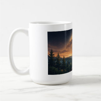 Lone Wolf Under The Starry Milky Way Sky Coffee Mug