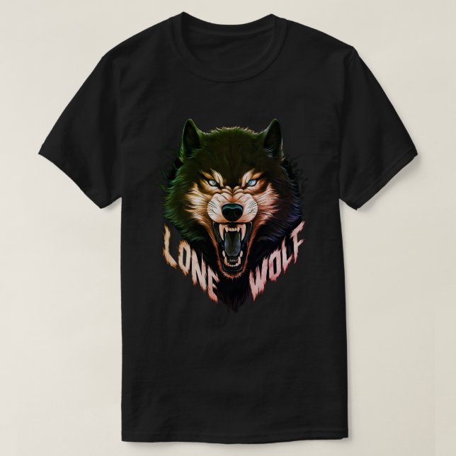 Lone Wolf Wild Wolf Head T-Shirt (Design Front)