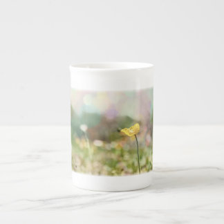Lone Yellow Poppy Bone China Mug