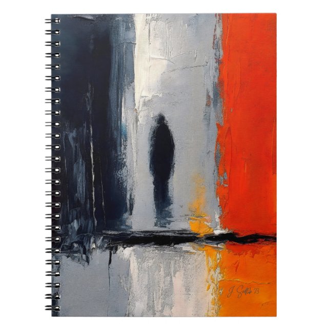 Loneliness – Abstract Figure in Urban Silence Notebook (Front)