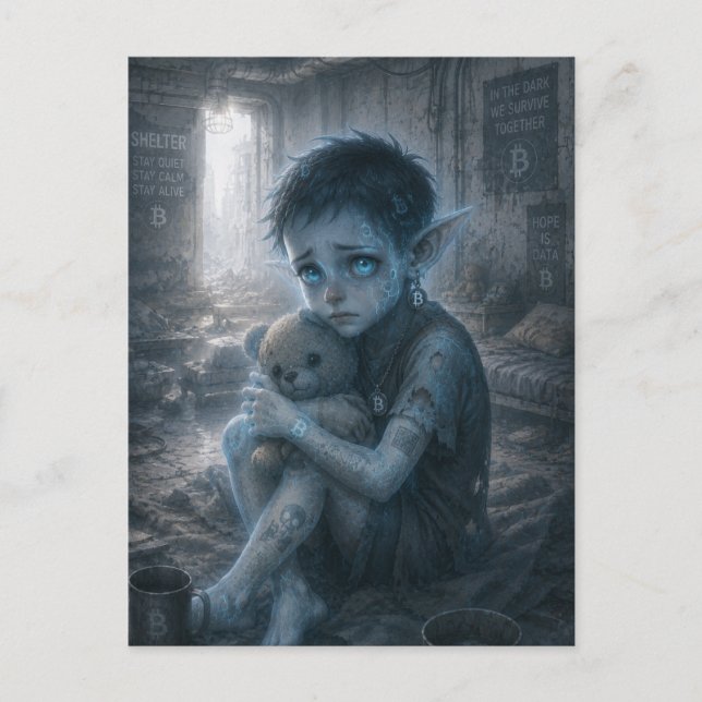 Loneliness / Orphan / Bomb Shelter Postcard (Front)