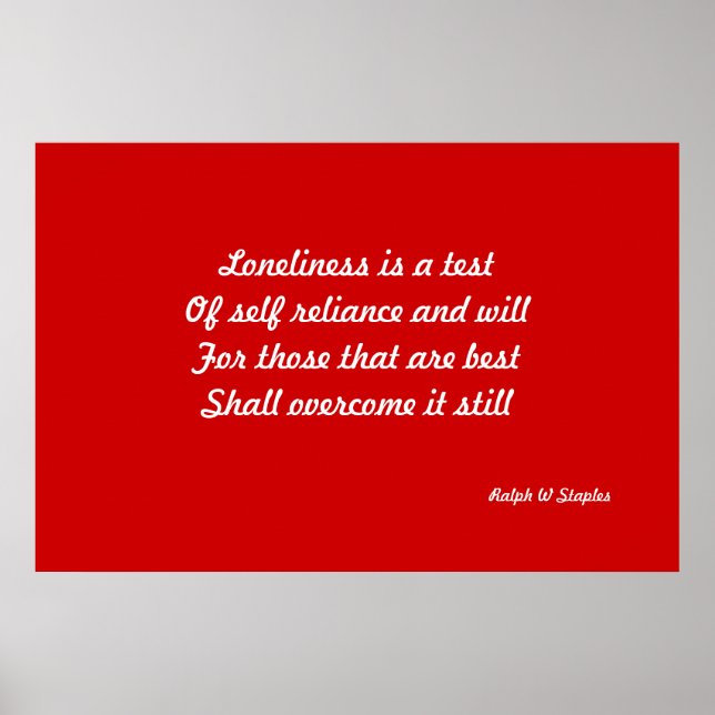 Loneliness Poster (Front)