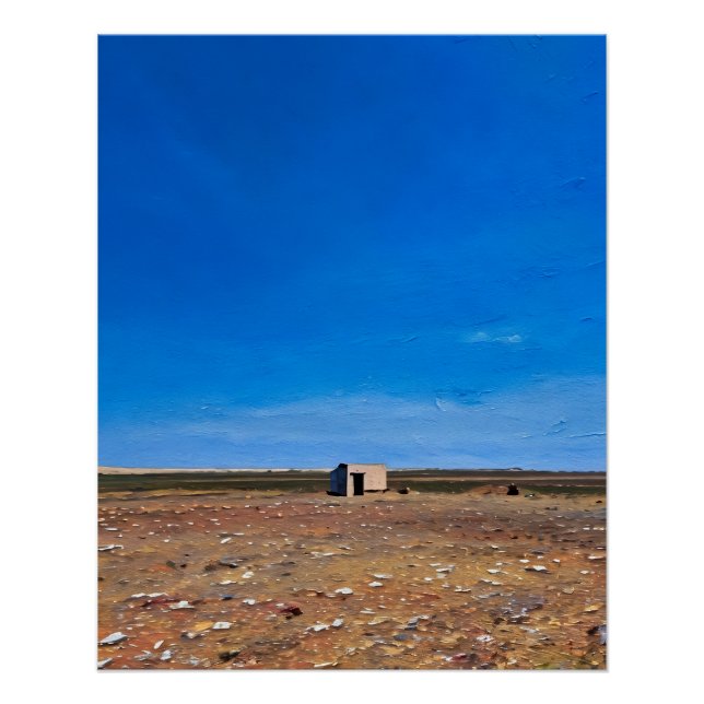Lonely Abode in Vast Desert Landscape Poster (Front)