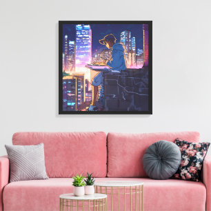 Lonely Anime Girl Canvas Print