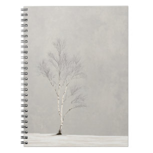 Lonely Birch Tree Winter Minimal Notebook
