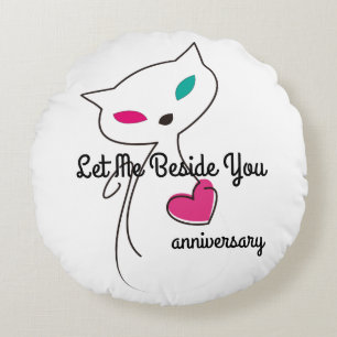 lonely cat round cushion