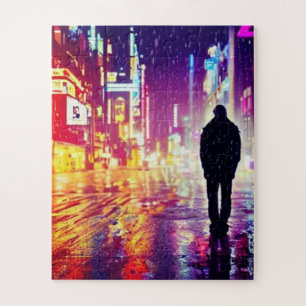 Lonely Cyberpunk In The Rain Puzzle