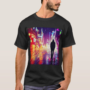 Lonely Cyberpunk In The Rain T-Shirt