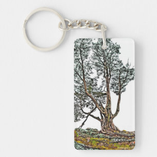 Lonely Cypress Key Ring