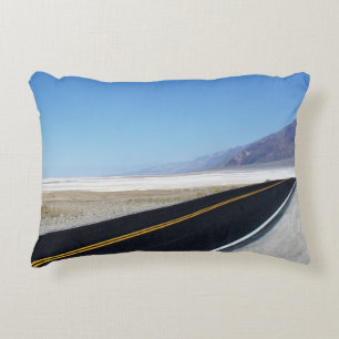 Lonely Desert Road in Death Valley, CA Decorative Cushion