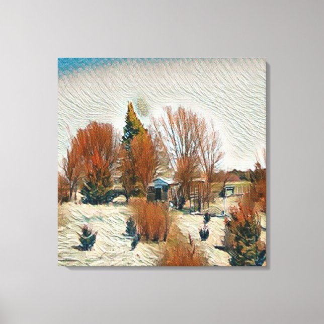 Lonely Farm Canvas Print (Front)