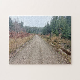 Lonely Forest Path, Autumn, Germany Jigsaw Puzzle