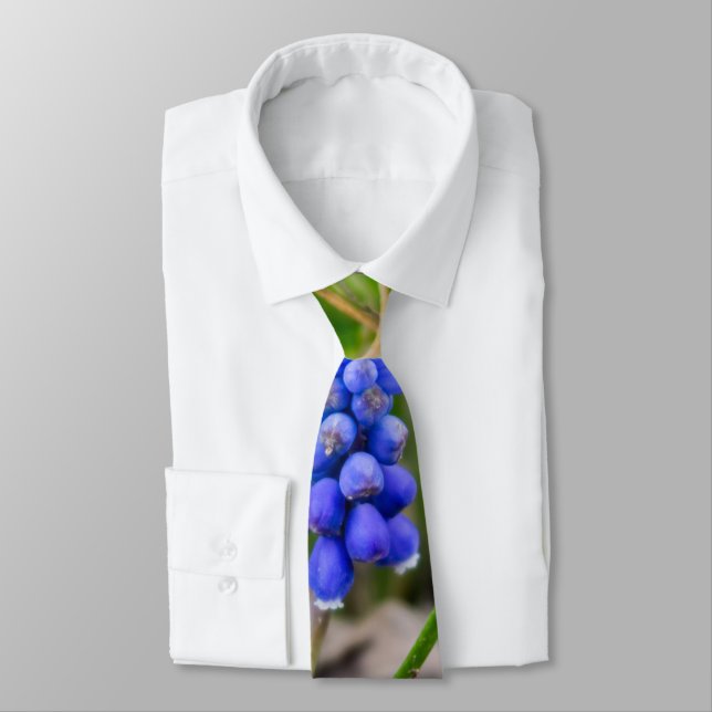 Lonely Grape Hyacinth Neck Tie (Tied)