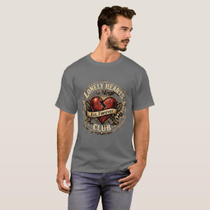 Lonely Hearts Club Broken Heart Vintage Rock Style T-Shirt
