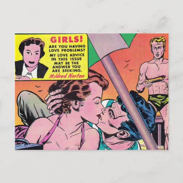 Lonely Hearts on the Beach Postcard (Front)