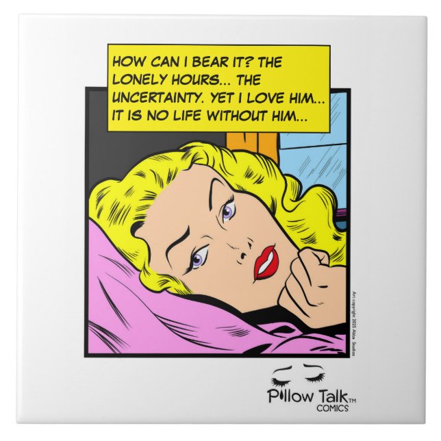 Lonely Hearts Retro Romance Comic Tile (Front)