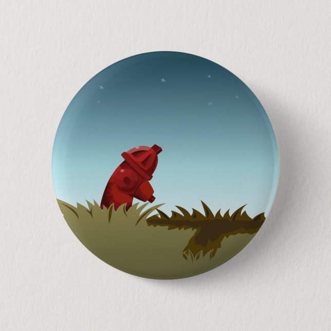Lonely Hydrant 6 Cm Round Badge (Front)