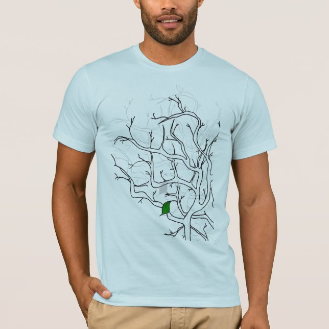 lonely leaf baby blue T-Shirt (Front)