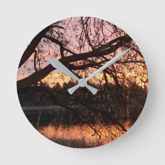 Lonely Lighthouse spiral notebook Round Clock