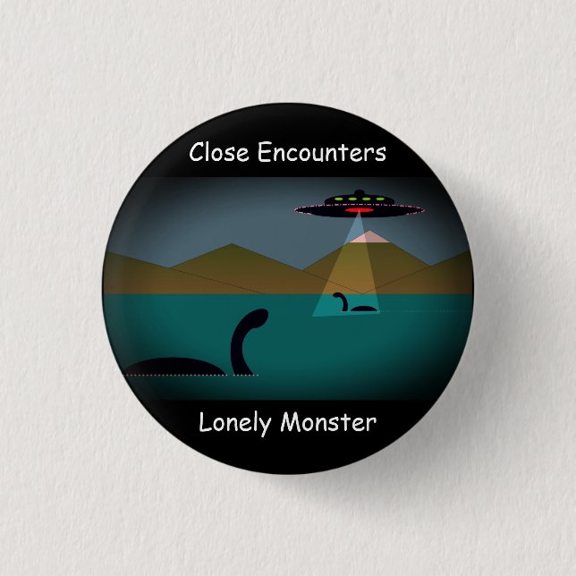 Lonely Monster Cartoon Badge Mark 1 (1.25") (Front)