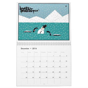 Lonely Monster Cartoon Calendar (Two Page)