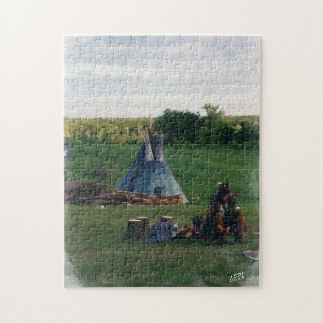 Lonely Native American Indian Jigsaw Puzzle (Vertical)