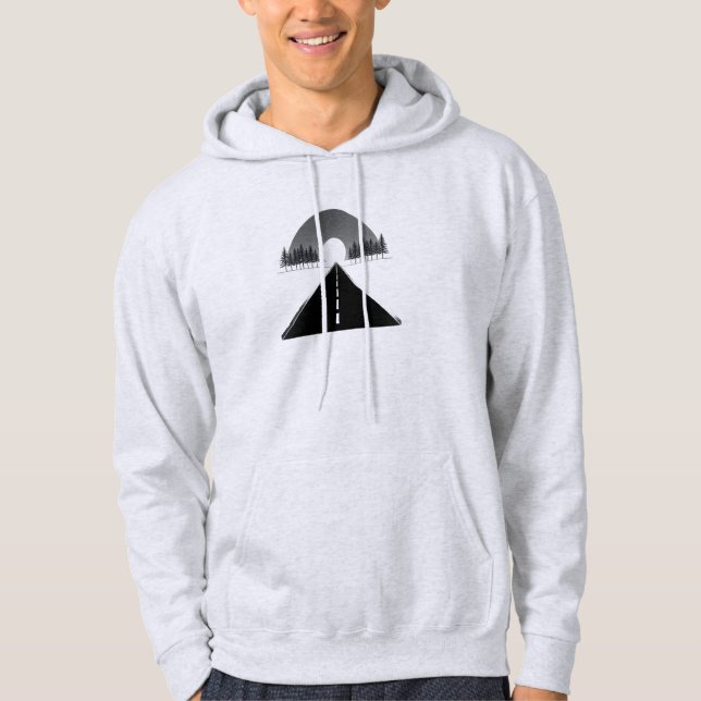 Lonely Night Walk Minimal Aesthetic Hoodie (Front)