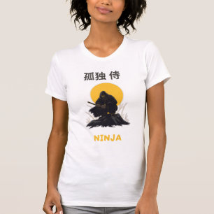 Lonely Ninja Samurai Art Design T-Shirt