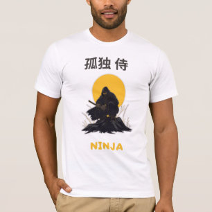 Lonely Ninja Samurai Art Design T-Shirt