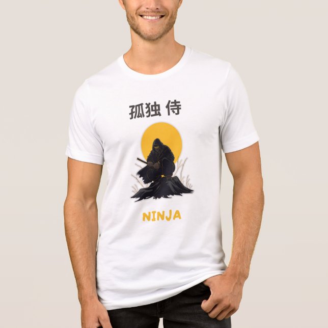 Lonely Ninja Samurai Art Design Tri-Blend Shirt (Front)