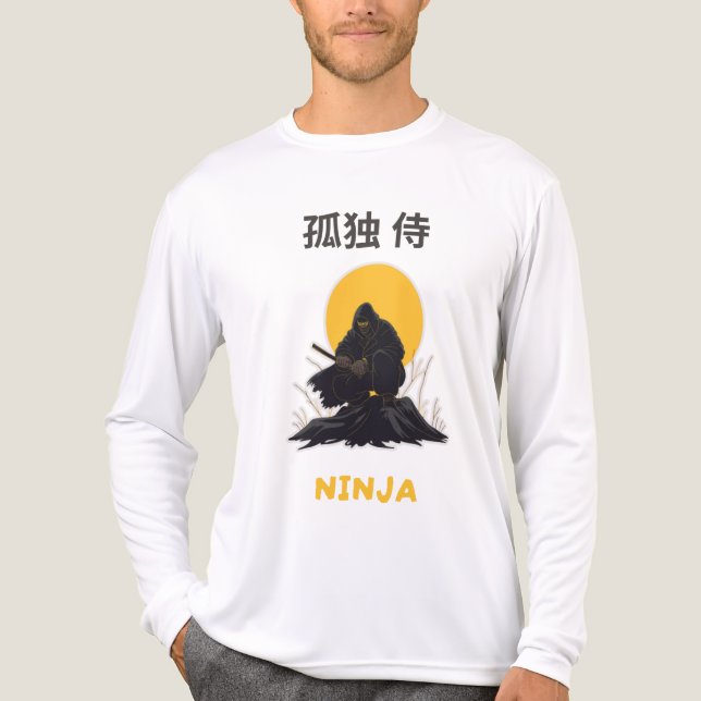Lonely Ninja Samurai Art Design Tri-Blend Shirt (Front)