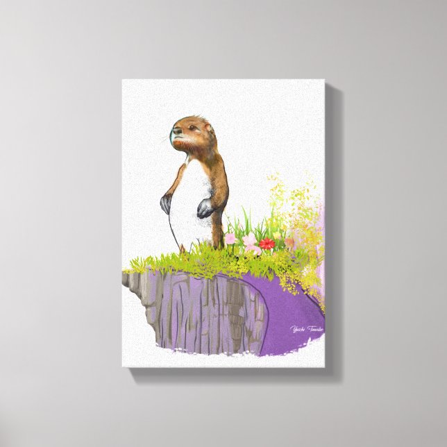 Lonely Otter Canvas Print (Front)