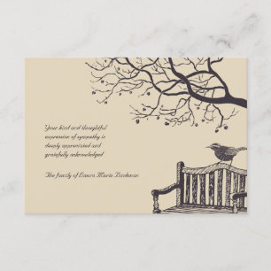 Lonely Sparrow Bereavement Thank You Card