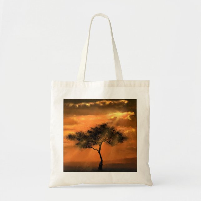 Lonely Tree Sunbeams Tote Bag - Sunrise (Front)