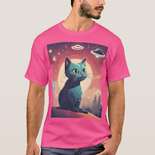 Lonely Ufo Cat T-Shirt