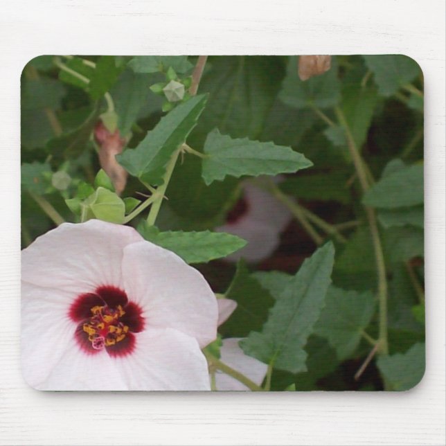 Lonely white flower mouse pad (Front)