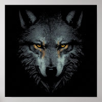 Lonely Wolf face black