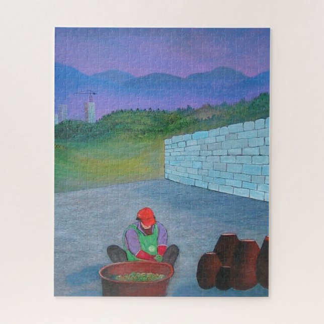 Lonely Woman Makes Kimchi in Korea Jigsaw Puzzle (Vertical)