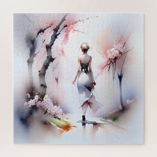 Lonely Woman Walking  Jigsaw Puzzle (Vertical)
