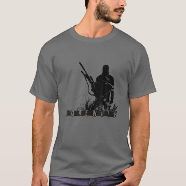 LONEWOLF - Black Sniper T-Shirt (Front)