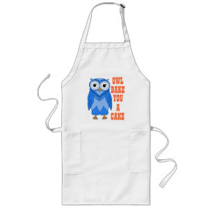 Long Apron: Blue Owl Apron