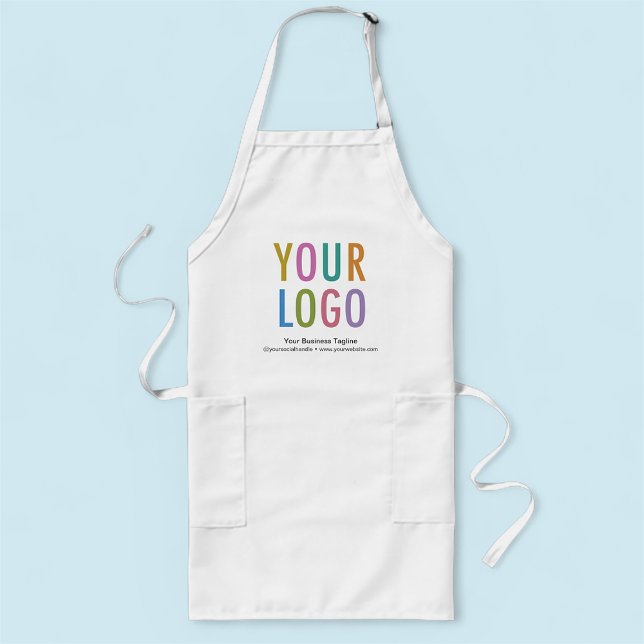 Long Apron Uniform Custom Company Logo Promotional (MISOOK White Apron with Logo)