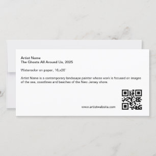 Long Artist Sign Gallery Plaque QR Code Holiday Card