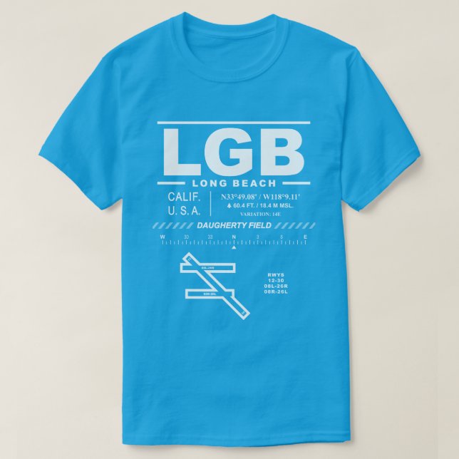 Long Beach Airport - Daugherty Field LGB T-Shirt (Design Front)