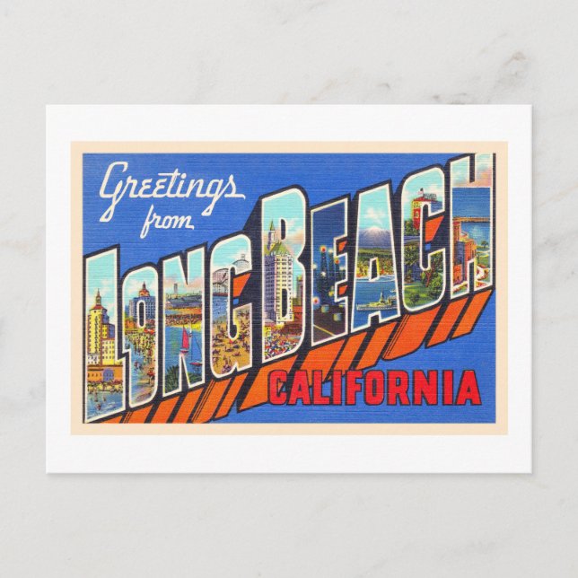 Long Beach California CA Large Letter Postcard (Front)