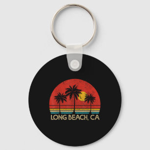 Long Beach California Ca Surfer Retro Vintage Key Ring
