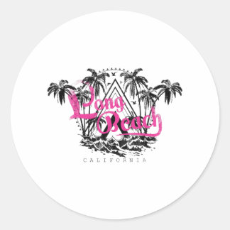 Long Beach California CA US Coast Classic Round Sticker