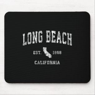 Long Beach California Ca Vintage Athletic Sports D Mouse Pad