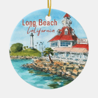 Long Beach California Ceramic Ornament